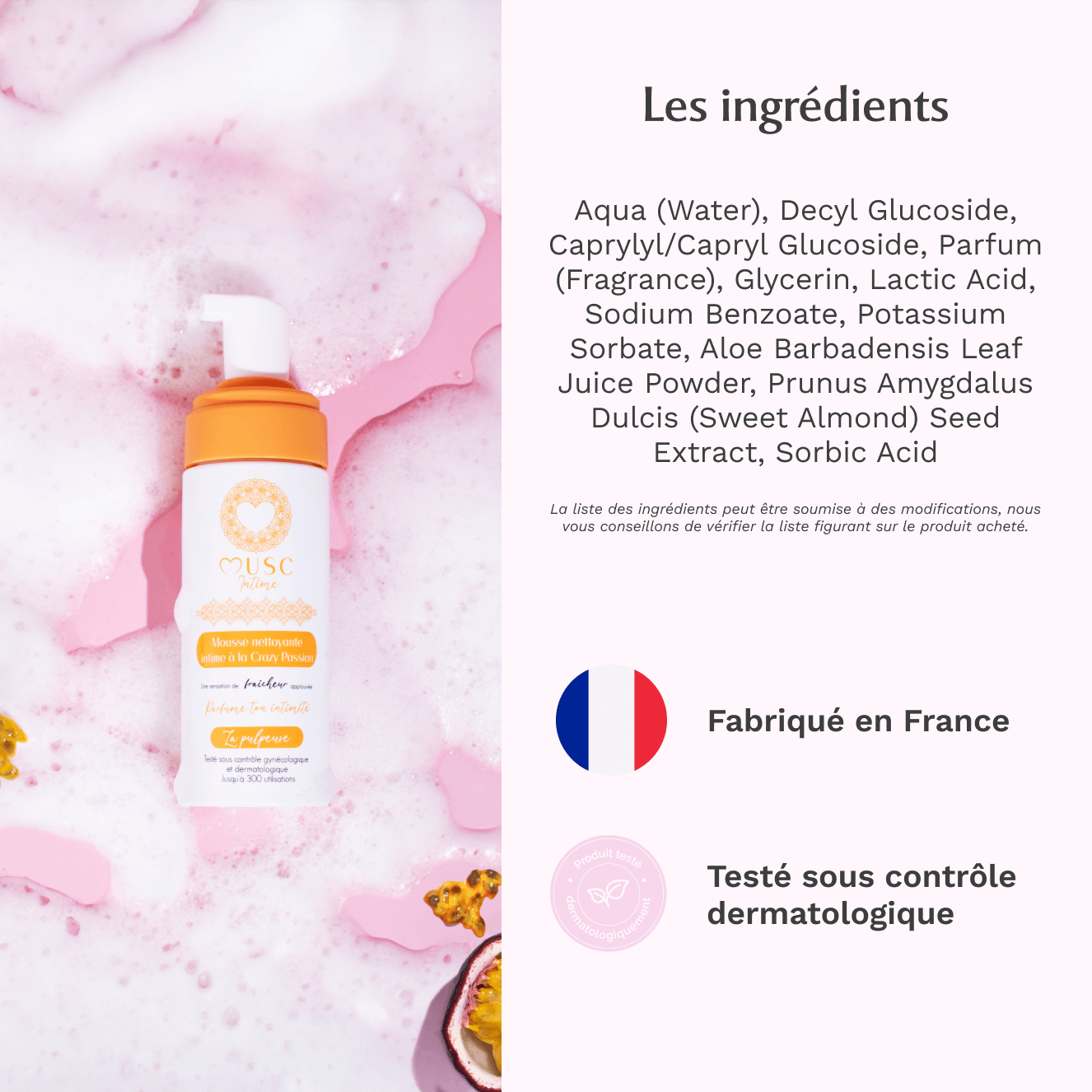 Mousse nettoyante Intime Crazy Passion - la Pulpeuse